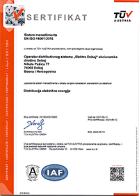 Сертификат EN ISO 14001:2015